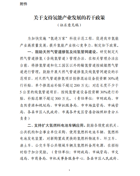 濰坊市發(fā)布?xì)淠苷哒髑笠庖?jiàn)稿,繼續(xù)對(duì)加氫站建設(shè)和運(yùn)營(yíng)進(jìn)行補(bǔ)貼 濰坊市發(fā)布?xì)淠苷哒髑笠庖?jiàn)稿,繼續(xù)對(duì)加氫站建設(shè)和運(yùn)營(yíng)進(jìn)行補(bǔ)貼